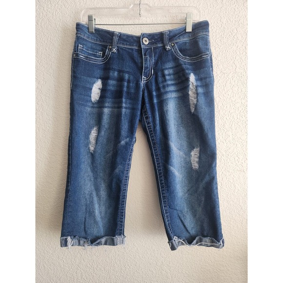 Jade Jeans Womens Distressed Denim Capris 9/10 - Picture 1 of 6